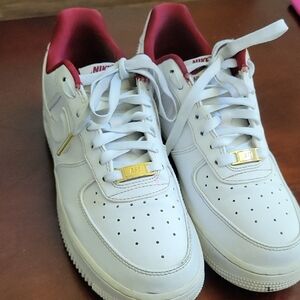 Nike AIR Forces White Red And Gold